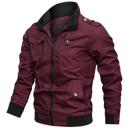 CN Fujian Mens Jacket Zipper Pockets Stand Collar Oversized by zapcart