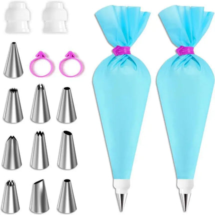 Choice Silicone Piping Bags Set With Steel Tips For Newbies by zapcart