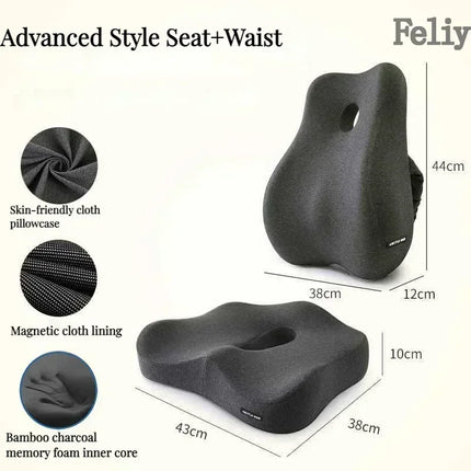 Feliy Memory Foam Office Chair Cushion Lumbar Support by zapcart