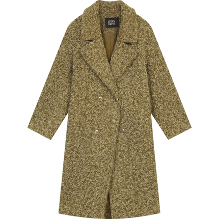 ELFSACK Retro Elegant Winter Coat For Women Thick Lapel by zapcart