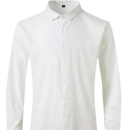 CN Jiangxi Mens Cotton Linen Shirt Loose Fit Breathable by zapcart