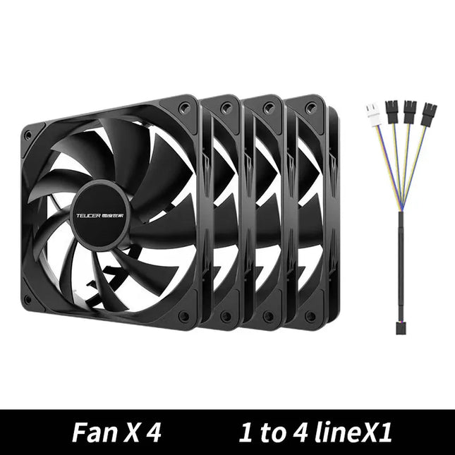 TEUCER 120mm PWM Case Fan Silent CPU Cooler For PC Builders by zapcart