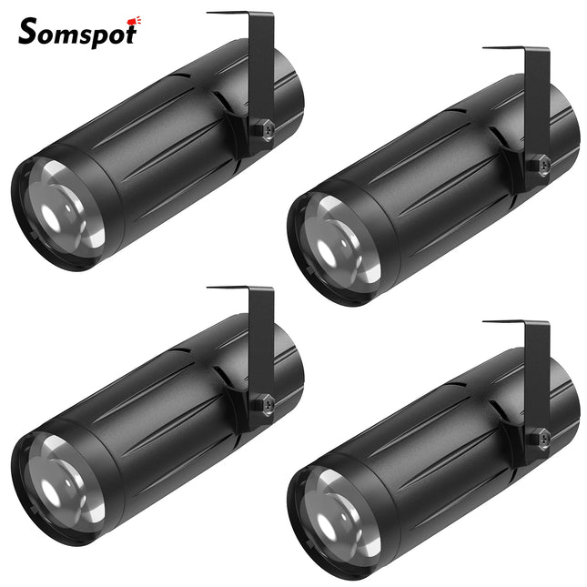 Somspot White LED Pinspot Lights 4 Pack For DJ Bar Club by zapcart