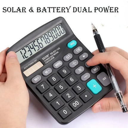 Firsting 12 Digit Calculator Solar Dual Power For Desktop