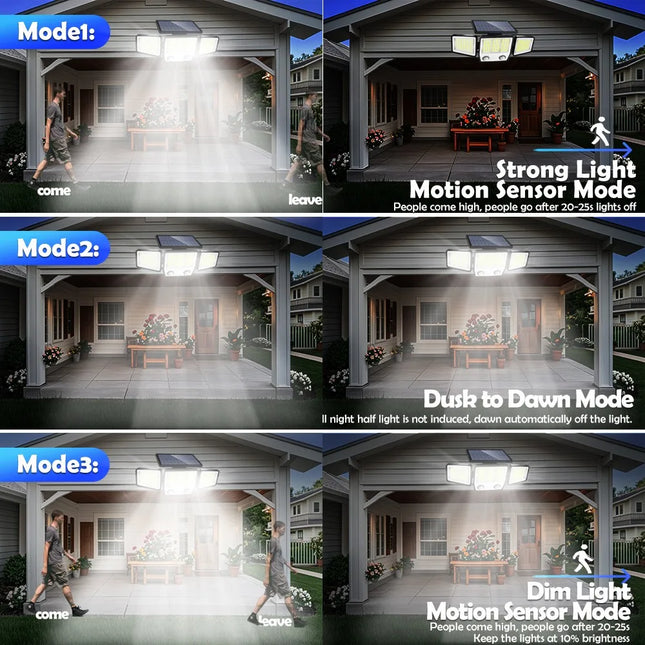 NewStyle Solar Security Lights 236LED Motion Outdoor 3 Head by zapcart