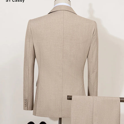 ST Cassy Elegant Slim Fit Men Suit Double Breasted 2 Piece by zapcart