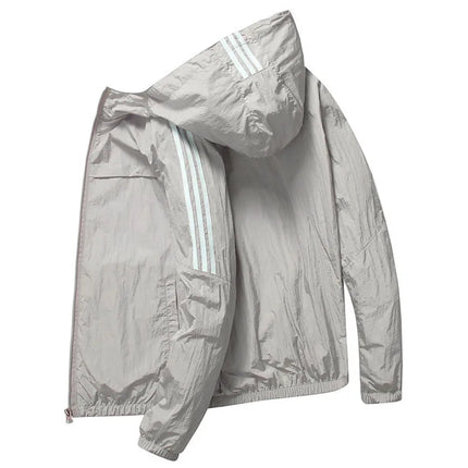 CN Fujian Mens Hooded Jacket Three Stripe Cardigan Style by zapcart
