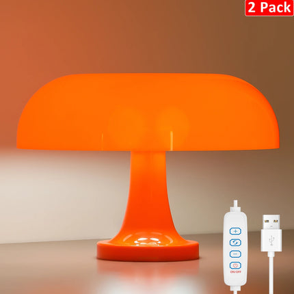 Classic Mushroom Table Lamp Modern Bauhaus Art Table Lamp Bedroom Bedside Lamp Danish Designer Orange Decorative Table Lamp by zapcart
