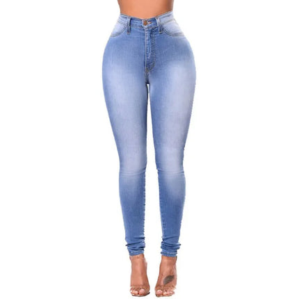 Women High Waist Stretch Denim Skinny Jeans For Hip Lift by zapcart