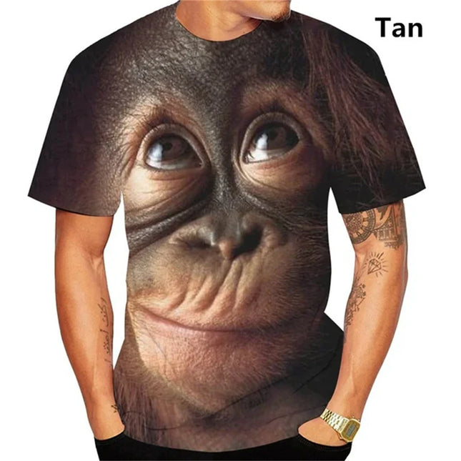 CN Funny Kiss Monkey Lip Graphic 3D T Shirt For Men by zapcart