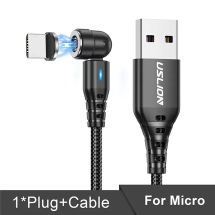 USLION Magnetic Charging Cable 540 Rotate 3 In 1 USB C Micro by zapcart