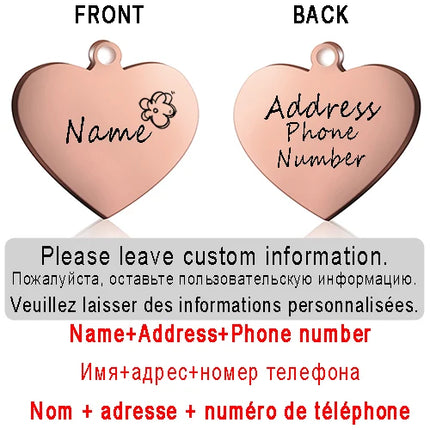 PAWFECT Dog ID Heart Tag Custom Engraved Pet Necklace by zapcart