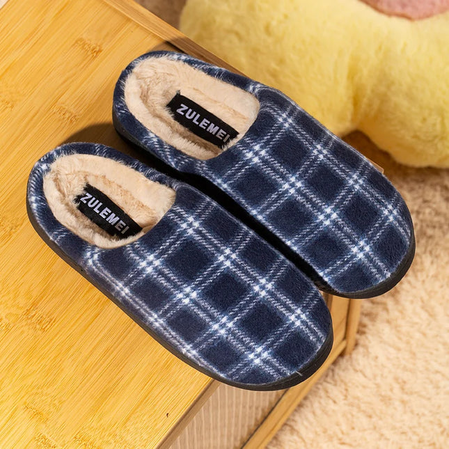 CN Jiangxi Mens Slippers Warm Fleece Non Slip Indoor Cozy by zapcart