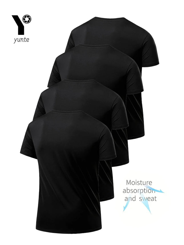 AnhuiChoice Mens Quick Dry T Shirt 4 Pack Ultra Light Black by zapcart