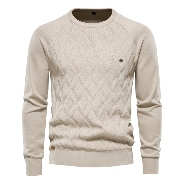 AIOPESON Argyle Basic Mens Sweater O Neck Knit Warm by zapcart
