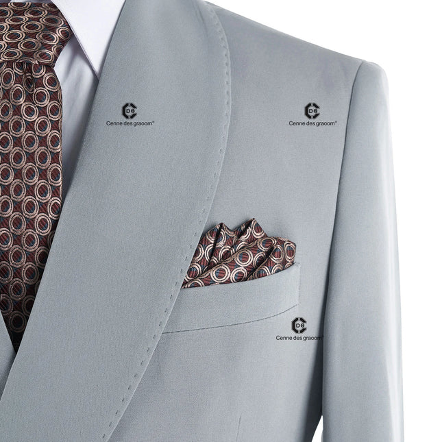 Cenne Des Graoom Mens Skinny Suit Set Light Grey 2 Piece by zapcart