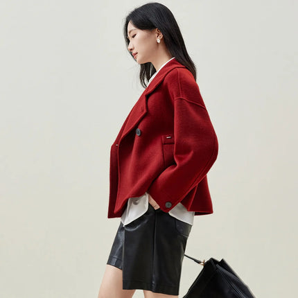 Sentubila 100 Percent Wool Coat For Women DoubleSided Warmth by zapcart