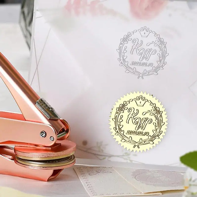 Personalized Embosser Stamp Customized DIY Wedding Envelope Party Invitation Card Private Logo Embossing Seal Customization by zapcart
