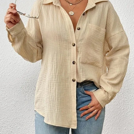 100% Cotton Women Shirt Breathable Office Blouse Elegant by zapcart