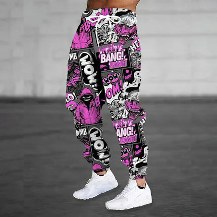 Men 3D Digital Print Jogger Sweatpants for Casual Sport by zapcart