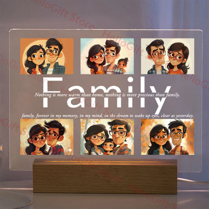 Custom Photo Text 3D Acrylic Lamp For Mom Dad Gift by zapcart