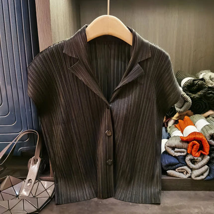Miyake Short Jacket Cardigan Lightweight Summer Office Wear by zapcart