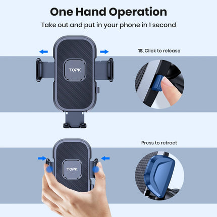 TOPK Car Phone Holder Air Vent Mount For Big Phones by zapcart