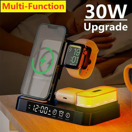 VIKEFON 30W 3 In 1 Wireless Charger Stand For iPhone Watch by zapcart