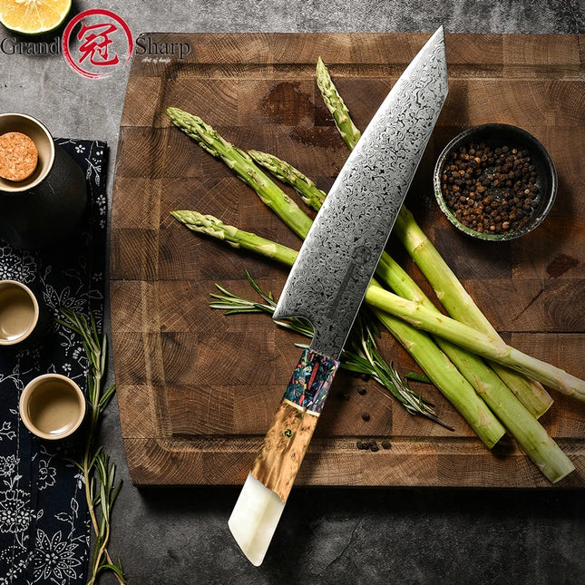 Grandsharp Japanese Damascus Knife Set 1 To 3 Pcs Home Cook