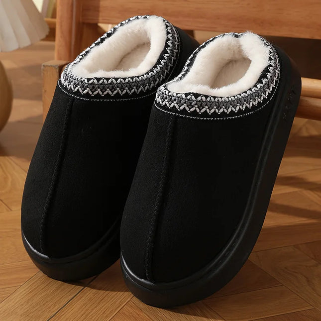 Fluffy Platform Slippers For Women Warm Plush Non Slip by zapcart