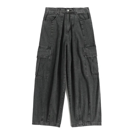 CN Baggy Jeans Men Oversize Cargo Denim Streetwear Hip Hop by zapcart