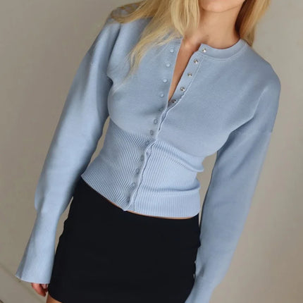 Tossy Autumn Knitwear Cardigan Top For Women Slim Cropped by zapcart