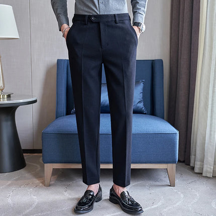 Qj Cinga Herringbone Men Slim Fit Pants Winter Fashion by zapcart