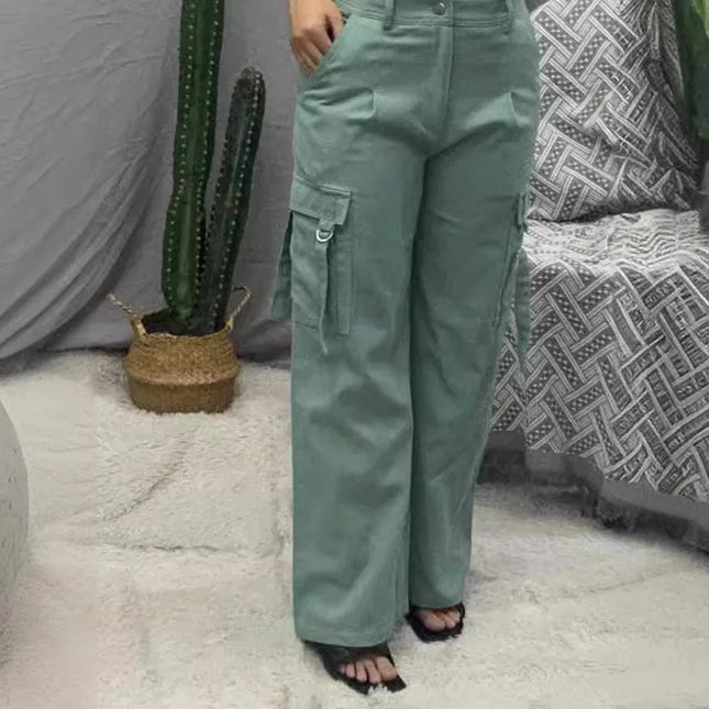 White Elegant Cuffed Cargo Pants For Women Hollow Out by zapcart