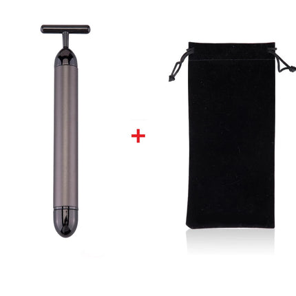 24k Gold Face Lift Bar Roller Vibration Slimming Massager Facial Stick Facial Beauty Skin Care T Shaped Vibrating Tool with Bag by zapcart