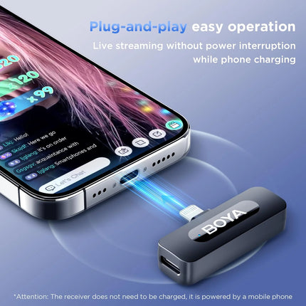 BOYA BYV3 Wireless Lavalier Microphone for iPhone Samsung by zapcart