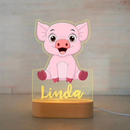 Personalized Kids Animal Night Light Custom Name Lamp by zapcart