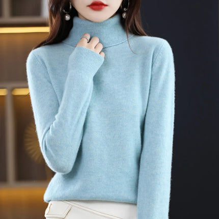 Flower Moon Merino Wool Cashmere Sweater Women Warm by zapcart