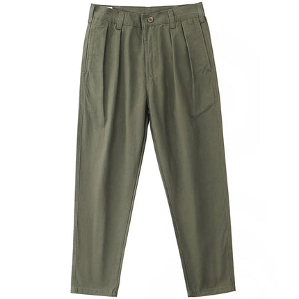 Iceupsnow Men Autumn Twill Pleat Cargo Pants 100 Cotton by zapcart