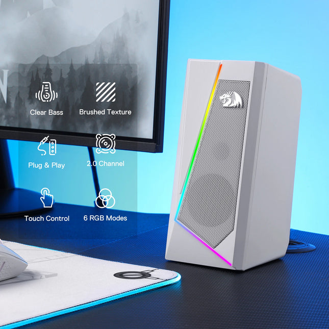 Redragon GS520 RGB Desktop Speakers For PC Gamers Sound by zapcart