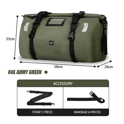 Soyavision Motorcycle Waterproof Tail Bag 66L for Riders by zapcart