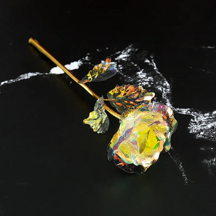 24K Gold Foil Galaxy Rose Gift for Valentine's Day Wedding by zapcart