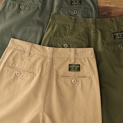 Iceupsnow Men Autumn Twill Pleat Cargo Pants 100 Cotton by zapcart