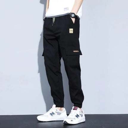 Mens Casual Drawstring Cargo Pants England Streetwear CN by zapcart
