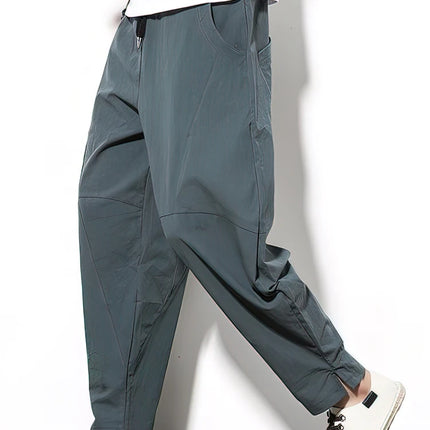 Mens Cotton Linen Baggy Pants Wide Leg Casual Nevettle by zapcart