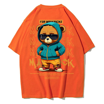 Teekossc Bear Pattern Cotton T Shirt Men Breathable by zapcart