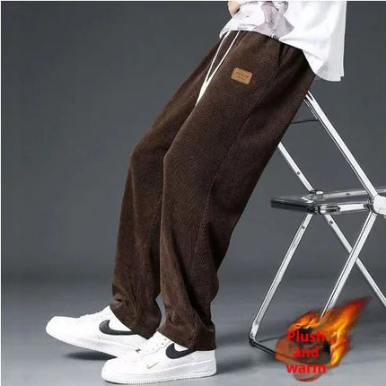 Ayrbao Corduroy Heavyweight Sweatpants For Men Casual Wear by zapcart
