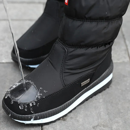 2025 Winter Womens Warm Mid Calf Waterproof Snow Boots by zapcart