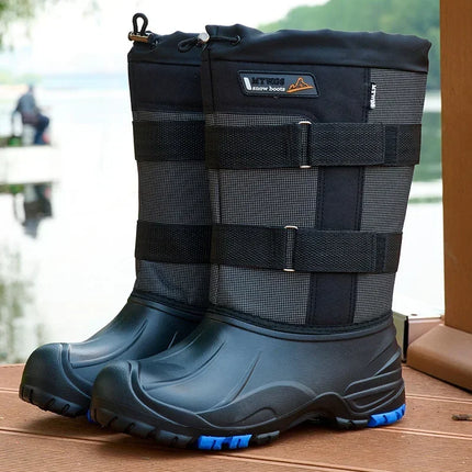 Pdmcms Mens Waterproof Snow Boots Velvet Warmth Midcalf by zapcart