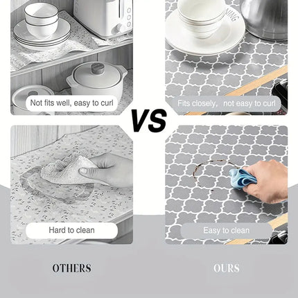 1pc Roll Shelf Liner Non Adhesive Refrigerator Kitchen Drawer Liners Waterproof And Durable Fridge Table Place Mats For Cupboard by zapcart